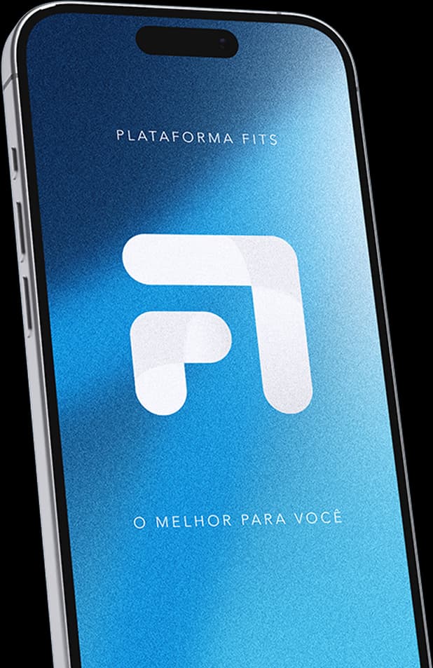 Smartphone exibindo a Plataforma Fits